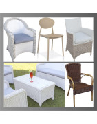 Chairs, armchairs, tables for outdoor use